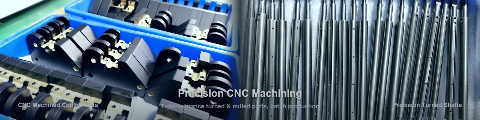 CNC machined components and precision turned shafts, batch production